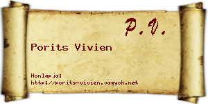 Porits Vivien névjegykártya